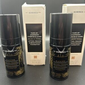 2 Pk Korres Black Pine Lifting, Firming Brightening Foundation BPF2 1.01 Fl Oz